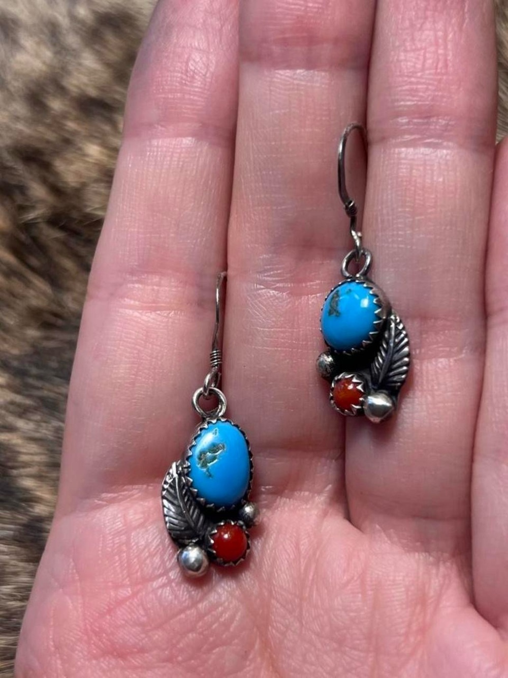 Sterling silver Native American Navajo Richard Begay earrings